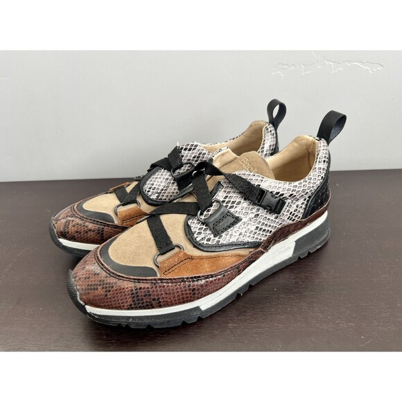 Buckhouse Sneaker Dominy 100% Cowhide Lining Snakeskin Sonnie Style Women Size 8 - Picture 2 of 9